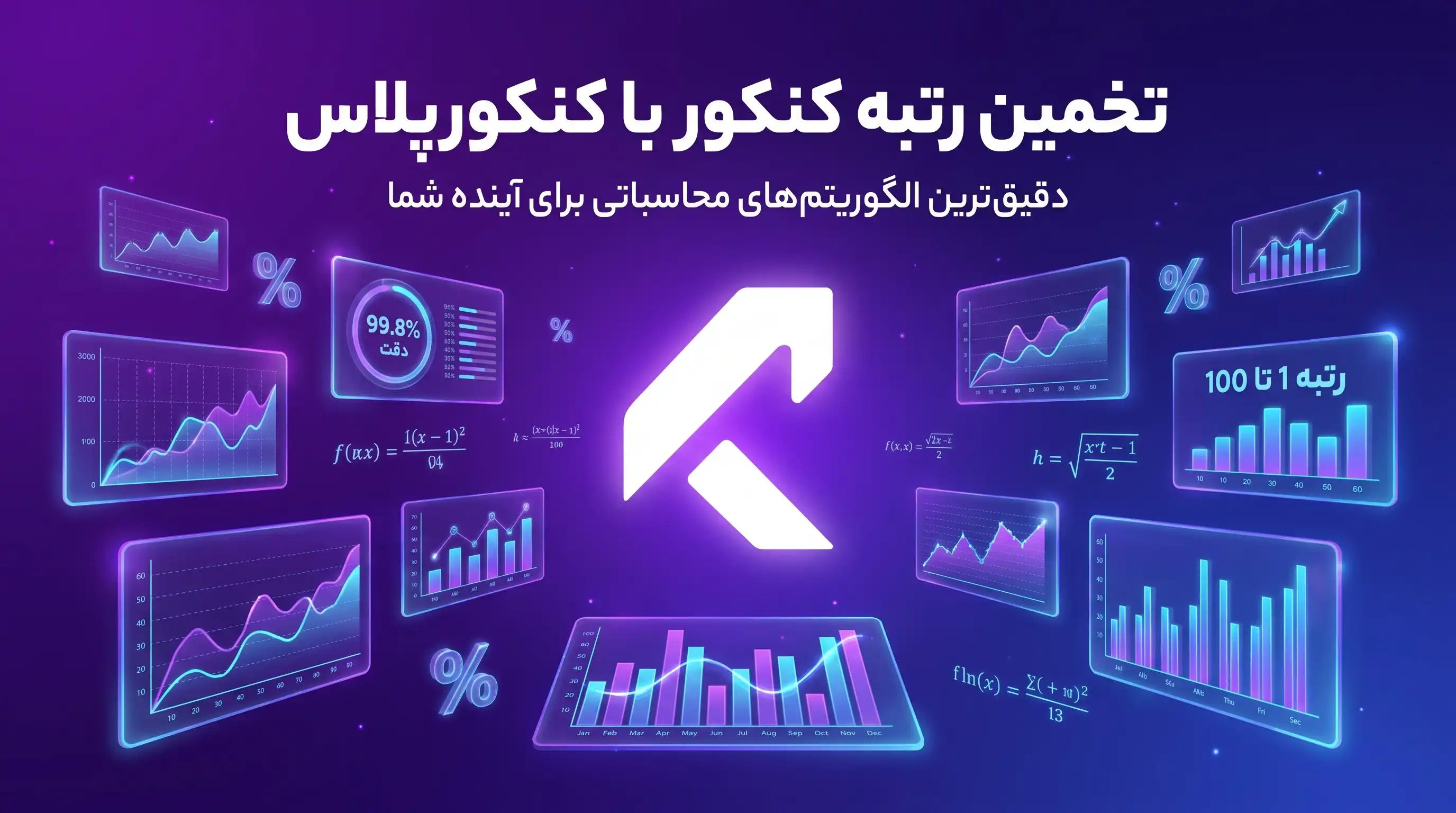 تخمین رتبه کنکور ۱۴۰۵ با درصد و معدل — ابزار رایگان کنکور پلاس